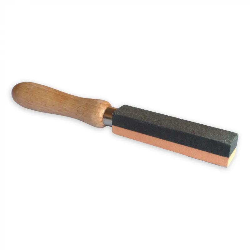 Prandi Sharpening Stone for Axes 40x100mm Double Grain 180/400 Wooden Handle Cyclaire Knives and Tools