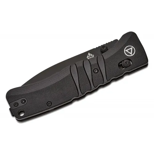 QSP Ripley Glyde Folding Knife - 3.5" 14C28N Black Blade Milled Black G10 Handle
