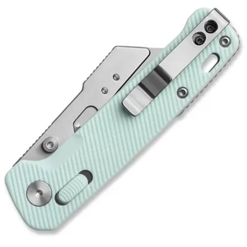 QSP Penguin Workmate Glyde Lock Utility Knife Stainless Steel Blade Ice Cream Blue FRN Handle