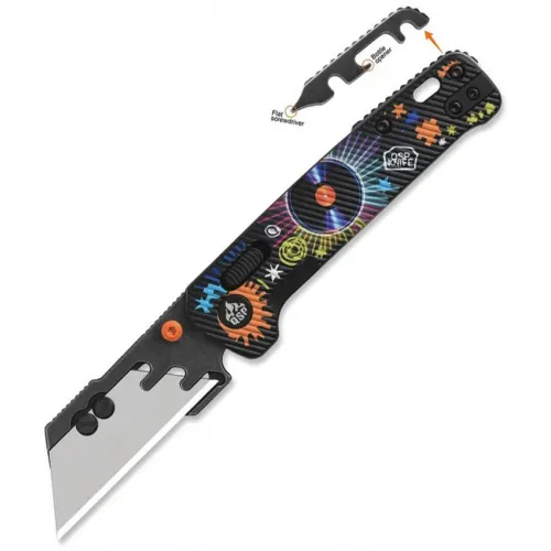 QSP Penguin Workmate Glyde Lock Utility Knife Stainless Steel Blade Black FRN Handle Record Edition