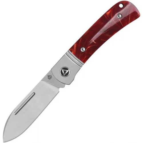 QSP Hedgehog Slipjoint UK EDC Knife - 2.92" 14C28N Blade Red Resin Handle