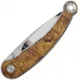 QSP Dolphin Folding Knife - 3.15" Mirror Polished Blade Brown Wood Handle Cyclaire Knives and Tools