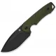 QSP Tiny Tots Fixed Blade Knife - 3.5" Black Stainless Steel DP Blade OD Green G10 Handle Cyclaire Knives and Tools