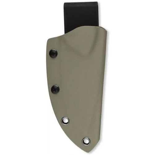 QSP Tiny Tots Fixed Blade Knife - 3.5" Black Stainless Steel DP Blade OD Sand G10 Handle