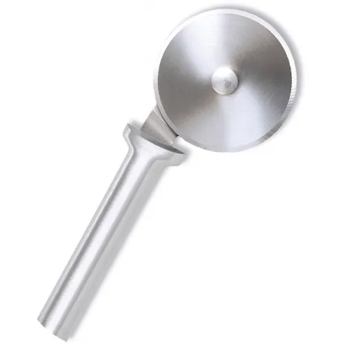 Rada Cutlery Silver Satin Finish Pizza Cutter - 3" Diameter Stainless Steel Blade Aluminum Handle