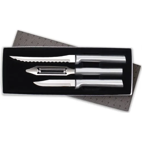 Rada Cutlery Silver Satin Peel, Pare and Slice Kitchen Knife Gift Set