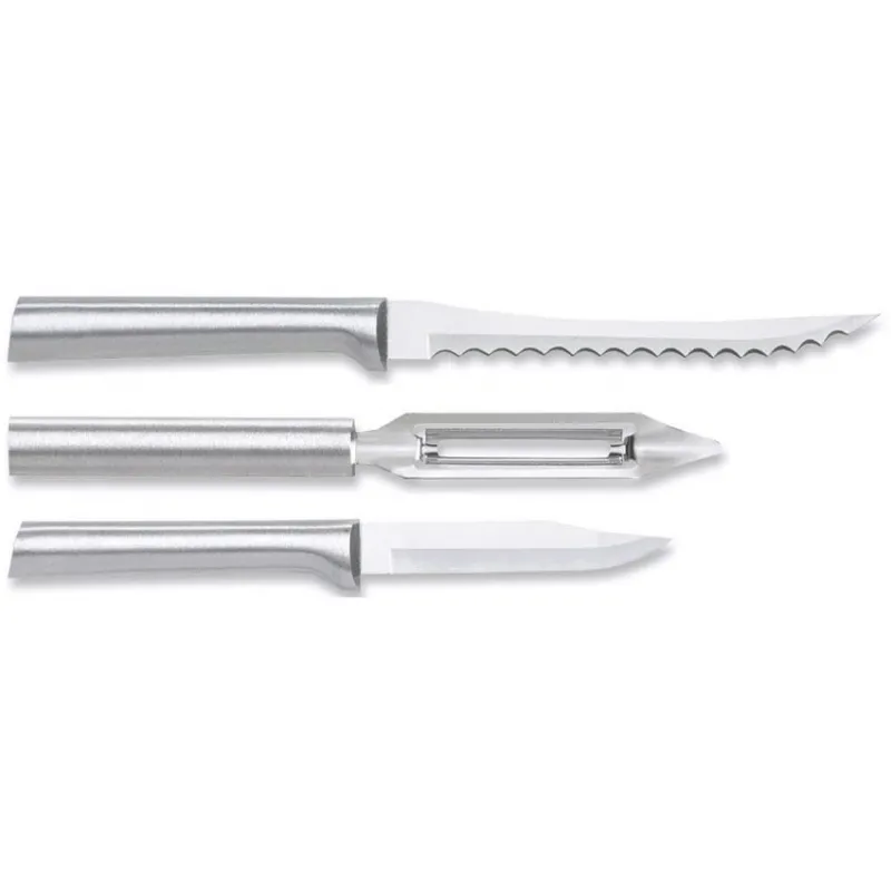 Rada Cutlery Silver Satin Peel, Pare and Slice Kitchen Knife Gift Set Cyclaire Knives and Tools