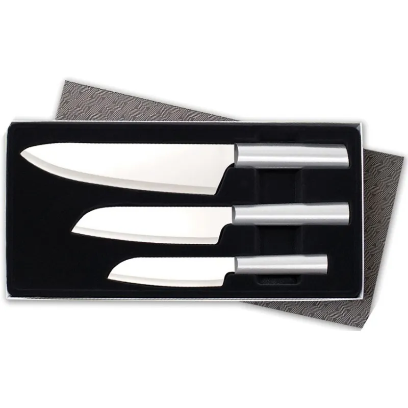 Rada Cutlery Chef Select Silver Satin Finish Chef Gift Set - Chefs Knife, Cook Knife and Ultility Knife Cyclaire Knives and Tools