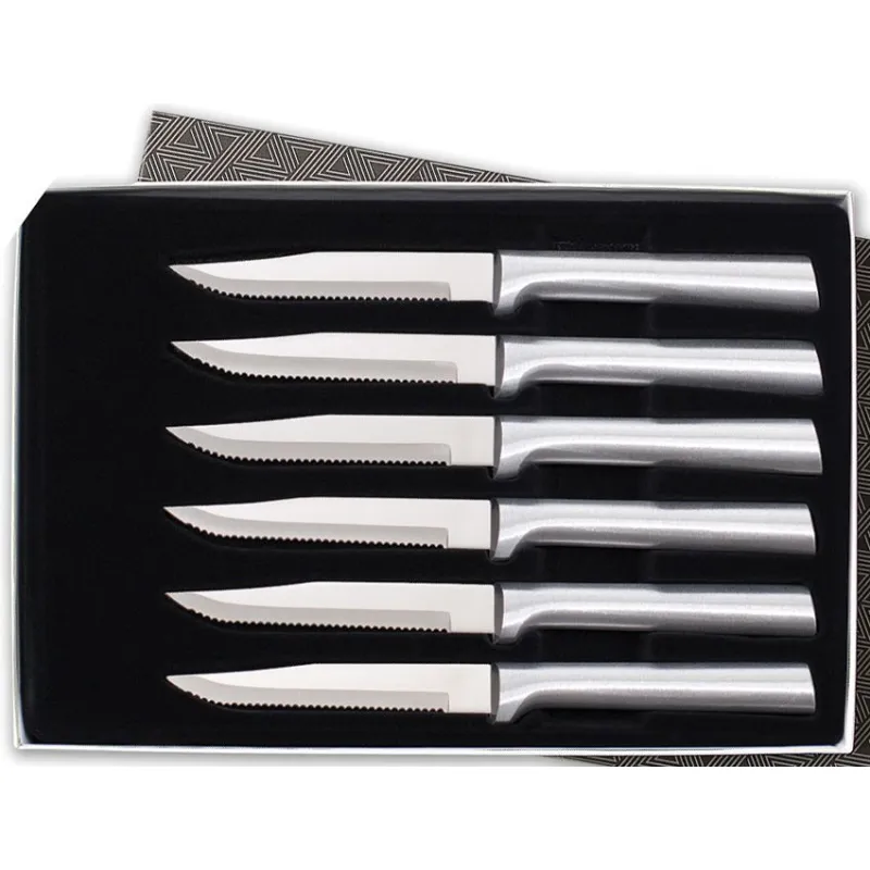 Rada Cutlery Serrated Steak Knife Set Aluminium – 6 Piece in Gift Box Cyclaire Knives and Tools