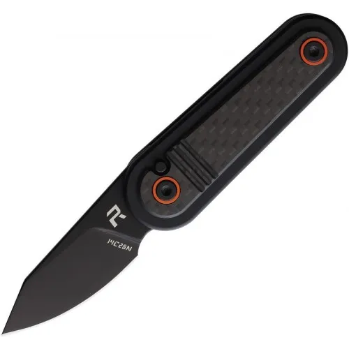 Revo Knives Spirit - 1.88" Black Stonewash Blade, Black Handle with CF Inlay