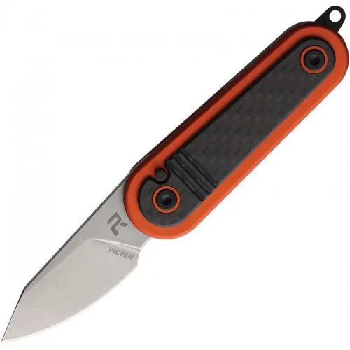 Revo Knives Spirit - 1.88" Stonewash Blade, Orange Handle with CF Inlay