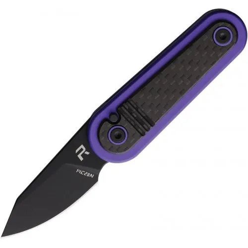 Revo Knives Spirit - 1.88" Black Stonewash Blade, Purple Handle with CF Inlay