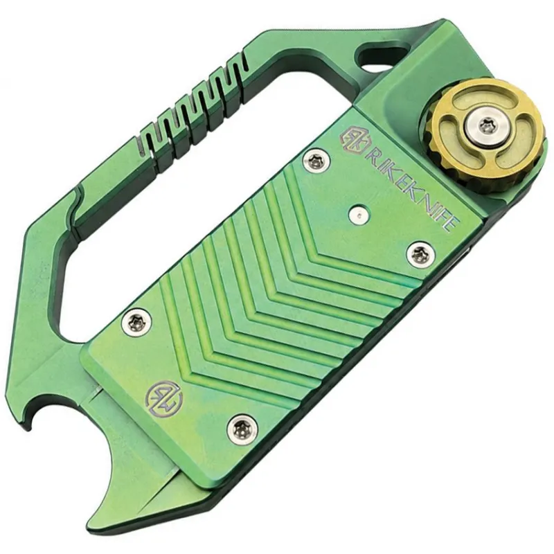 Rike Knife Green Titanium Hasp MultiTool Cyclaire Knives and Tools