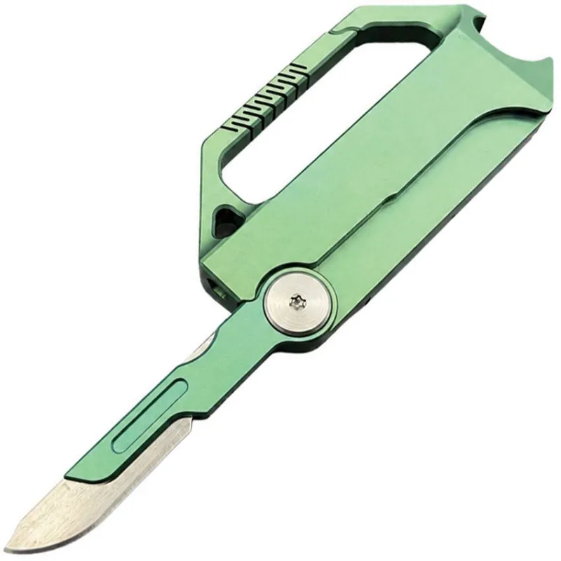 Rike Knife Green Titanium Hasp MultiTool Cyclaire Knives and Tools