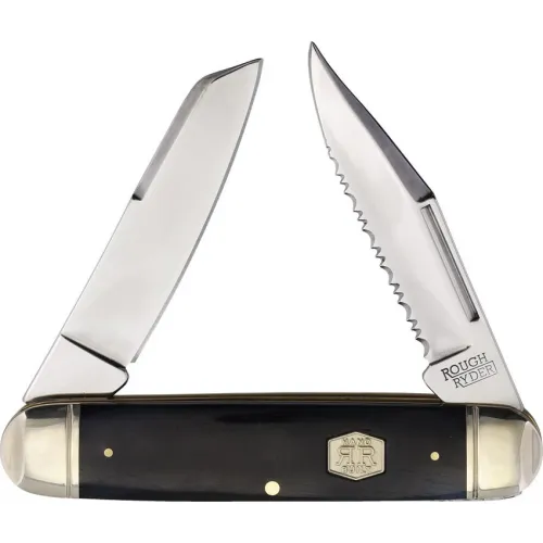 Rough Ryder Carnivore Jack 2 Pocket Knife - Dual Blade Black Bone Handle