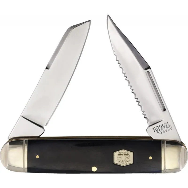Rough Ryder Carnivore Jack 2 Pocket Knife - Dual Blade Black Bone Handle Cyclaire Knives and Tools