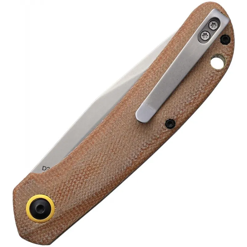 Rough Ryder UK EDC Slip Joint Pocket Knife - 3.5" D2 Stainless Steel Brown Micarta Handle Cyclaire Knives and Tools