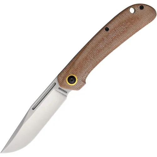 Rough Ryder Slip Joint Pocket Knife - 3.5" D2 Stainless Steel Brown Micarta Handle