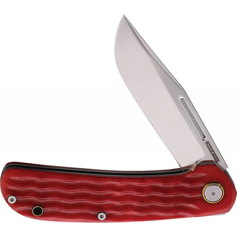 Rough Ryder Red Sea Folding Knife - 3.25" D2 Tool Steel Blade Red Jigged Bone Handle Cyclaire Knives and Tools
