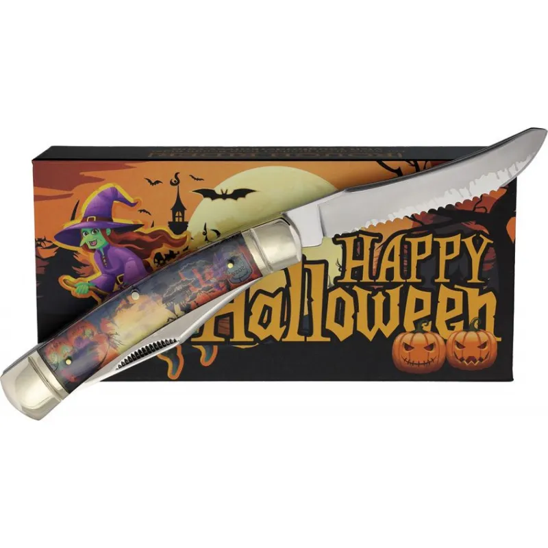 Rough Ryder Halloween Moose Dual Blade Folding Knife - 3.54" Blades Glow In The Dark Handle Cyclaire Knives and Tools