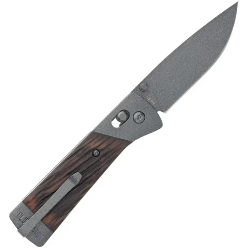 Schrade Old Timer 132OTF Frontier Pivot Lock Knife - 3.1" Gray Blade Luxewood Compostie Handle
