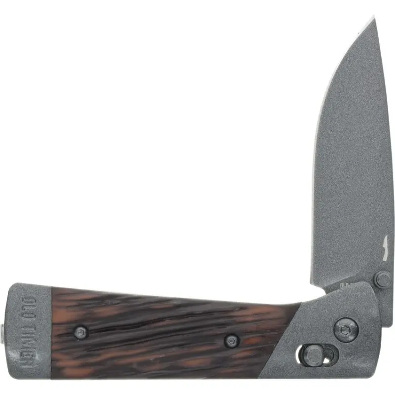 Schrade Old Timer 132OTF Frontier Pivot Lock Knife - 3.1" Gray Blade Luxewood Compostie Handle Cyclaire Knives and Tools