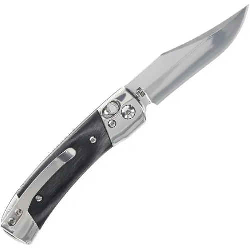 Schrade PLBS Smokey Folding Knife - 2.75" Stainless Steel Blade Black Wood Handle