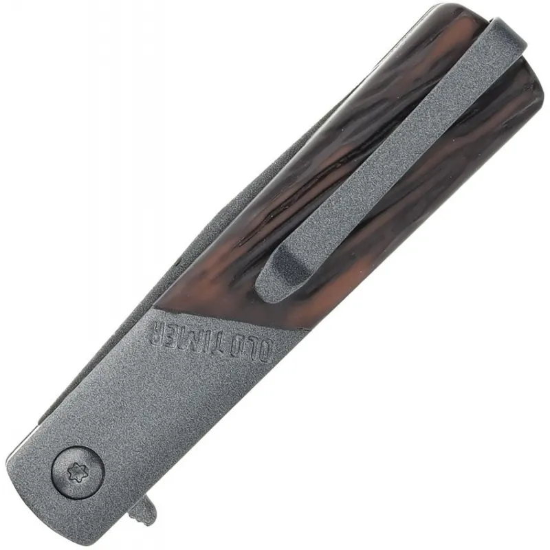 Schrade Old Timer 133OTF Frontier Barlow Lock Knife - 2.75" Gray Blade Luxewood Compostie Handle Cyclaire Knives and Tools