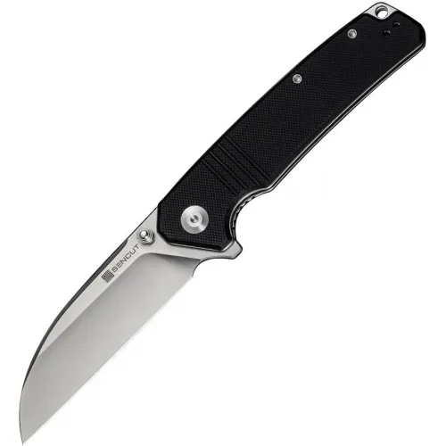 Sencut Knives Awassi Folding Knife - 3.5" Stainless Steel Sheepsfoot Blade Black G10 Handle