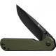 Sencut Knives Aetheris Folding Knife - 3.63" Black Stainless Steel Blade OD Green G10 Handle Cyclaire Knives and Tools