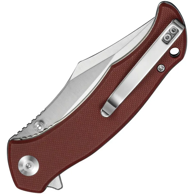 Sencut Knives Tauron Folding Knife - 3.5" D2 Tool Steel Blade Burgundy G10 Handle Cyclaire Knives and Tools