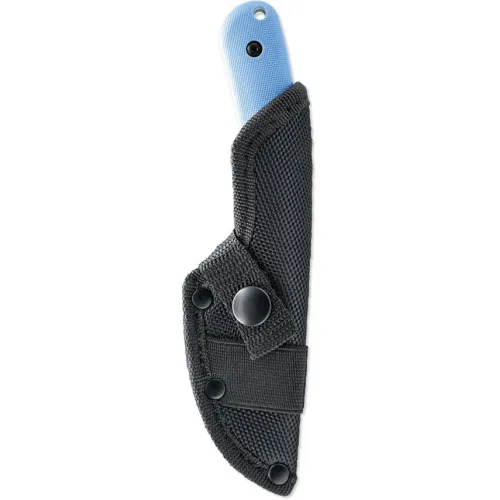 Skallywag Tactical Scorpion Fixed Blade Knife - 2.75" Hammered 420 Stainless Steel Skinner Blade Blue Handle