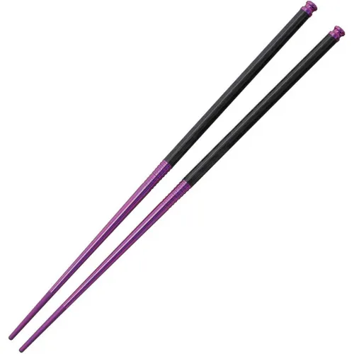 Spartan Blades Chopstick Set Purple Titanium with Carbon Fiber Handle and Nylon Sheath