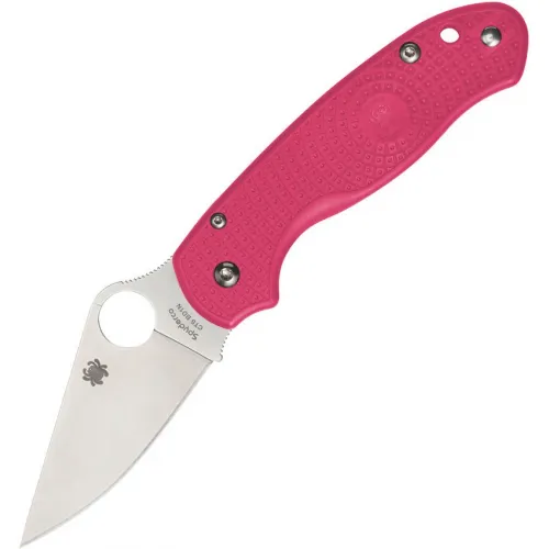 Spyderco Paramilitary 3 Lightweight Folding Knife - 2.92" CTS-BD1N Plain Blade Pink FRN Handle
