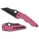 Spyderco MicroJimbo Sprint Run Folding Knife - 2.45" CPM-S30V Black Blade Pink G10 Handle Cyclaire Knives and Tools