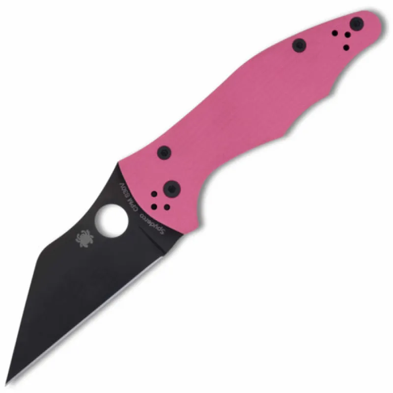 Spyderco MicroJimbo Sprint Run Folding Knife - 2.45" CPM-S30V Black Blade Pink G10 Handle Cyclaire Knives and Tools