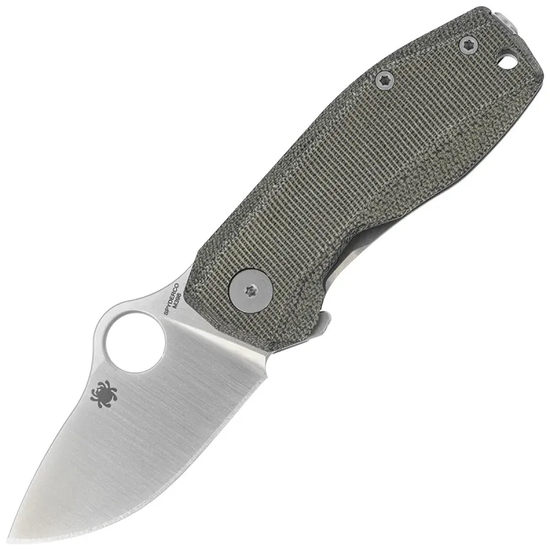 Spyderco SpyNano Flash Batch Folding Knife - 2.56" M398 Satin DP Blade Green Canvas Micarta Handle Cyclaire Knives and Tools