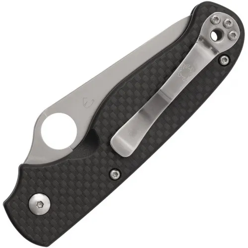 Spyderco ButtonUP Button Lock Folding Knife - 3.25" 8Cr13MoV Stainless Steel Blade Carbon Fiber and G10 Handle