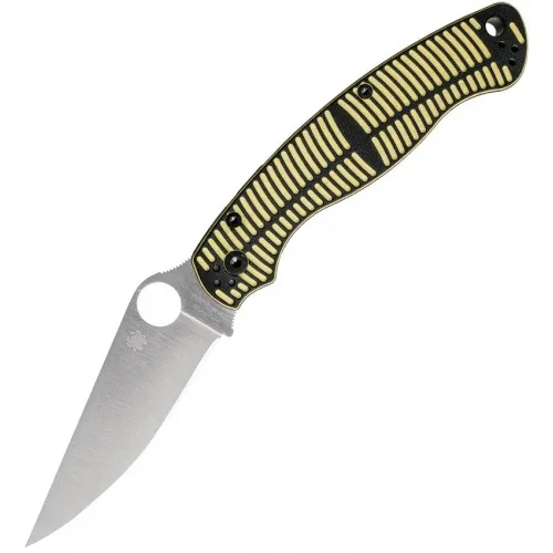 Spyderco Military 2 Salt Folding Knife - 4" CPM-MagnaCut Stainless Steel Blade Black and Yellow G10 Handle