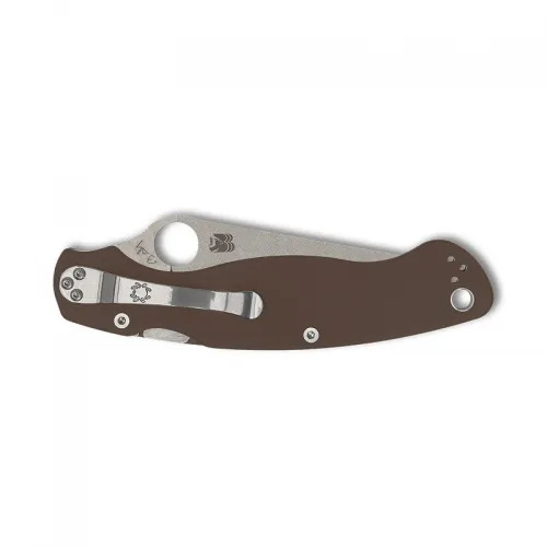 Spyderco Military 2 Sprint Run Folding Knife - 4" CPM-15V Blade Brown G10 Handle
