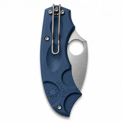 Spyderco Meerkat Sprint Run Phantom Lock Folding Knife - 2" CPM-SPY27 Satin Plain Blade Cobalt Blue FRN Handle