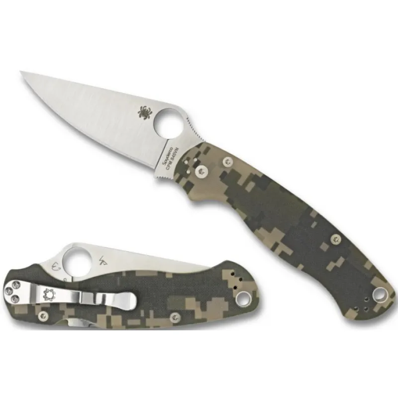 Spyderco Paramilitary 2 Folding Knife - 3.42" CPM-S45VN Blade Digital Camo Handle Cyclaire Knives and Tools