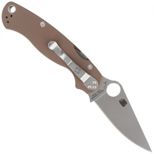Spyderco Paramilitary 2 Sprint Run Lightweight Folding Knife - 3.47" CPM-15V Blade Bown FRN Handle