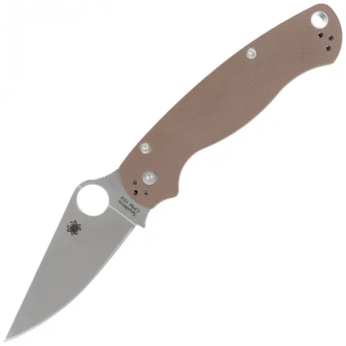 Spyderco Paramilitary 2 Sprint Run Lightweight Folding Knife - 3.47" CPM-15V Blade Bown FRN Handle
