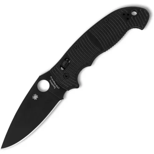 Spyderco Manix 2XL Salt Magnacut Black Folding Knife - 3.85" Black CPM MagnaCut Stainless Steel Blade Black G10 Handle