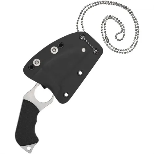 Spyderco Swick 6 Small Hole Neck Knife - 2.7" LC200N Wharncliffe Blade Black G10