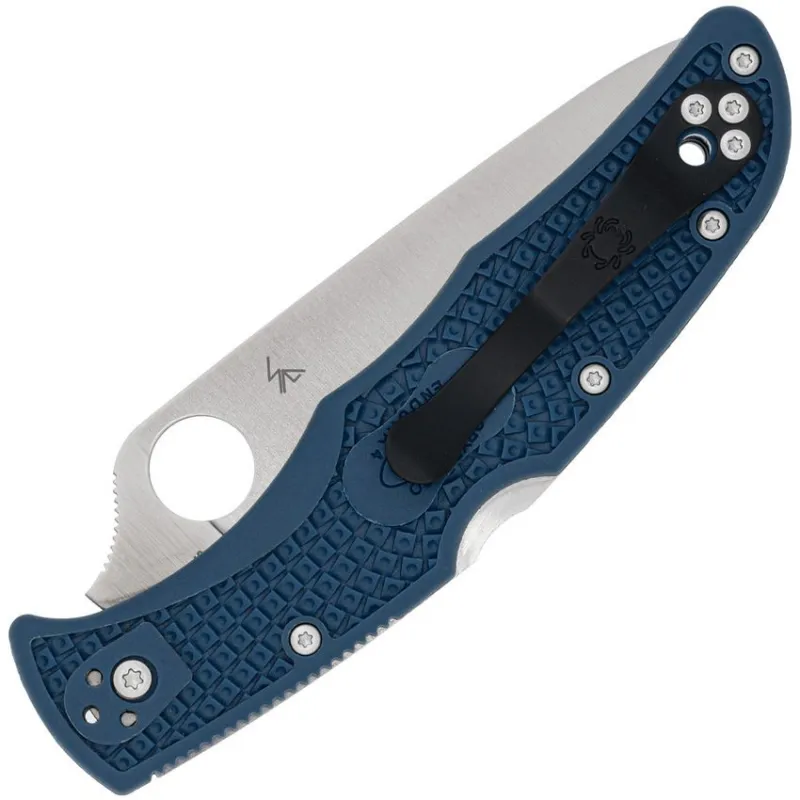 Spyderco Endura 4 LW Plain Blade - 3.75" CPM-SPY27 Stainless Steel Blade Cobalt Blue Handle Cyclaire Knives and Tools