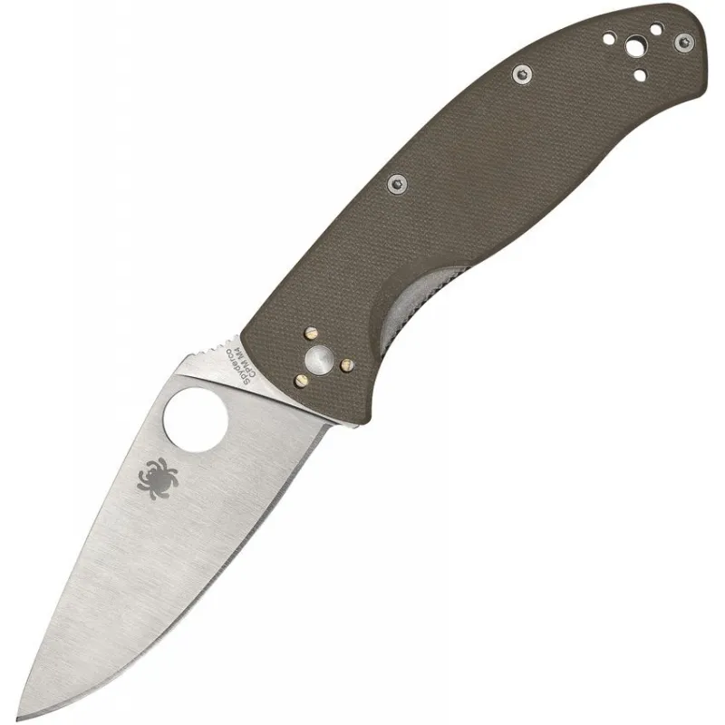 Spyderco Tenacious Folding Knife - 3.35" CPM-M4 Satin Blade Brown G10 Handle Cyclaire Knives and Tools
