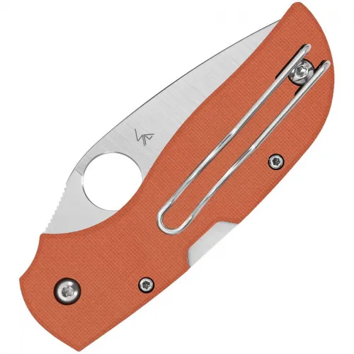 Spyderco Chaparral Folding Knife 2.8" CPM-REX 121 Satin Plain Blade Burnt Orange G10 Handle