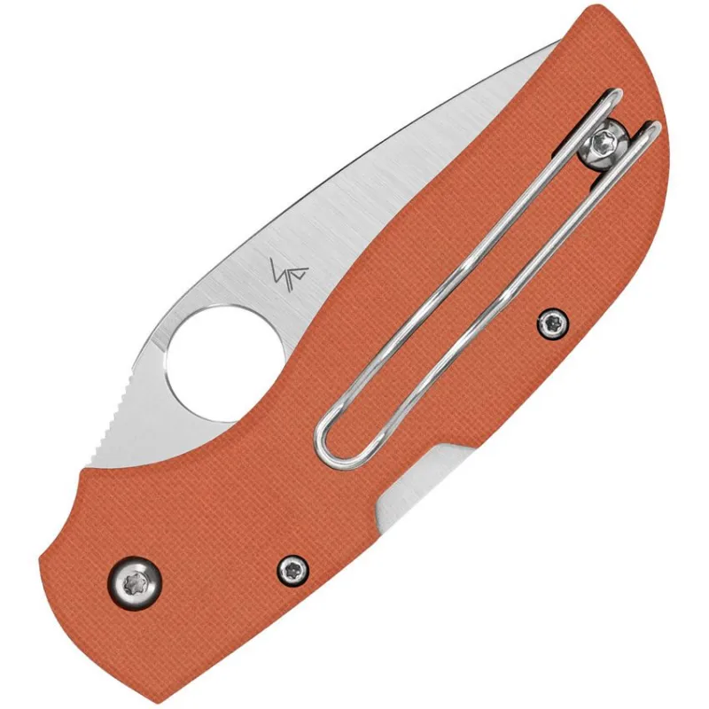 Spyderco Chaparral Folding Knife 2.8" CPM-REX 121 Satin Plain Blade Burnt Orange G10 Handle Cyclaire Knives and Tools